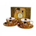 Komplet 2 filiżanek ze spodkiem The Kiss Brown by Klimt 280ml
