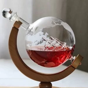 Karafka Globus z ozdobną łódką - na stojaku 600 ml