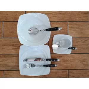 Country / Will komplet sztućców na 6 osób (24 el) z czarną rączką