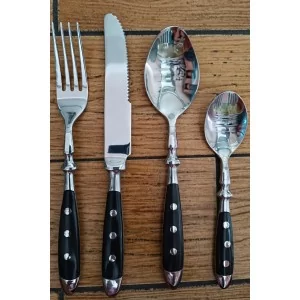 Country / Will komplet sztućców na 6 osób (24 el) z czarną rączką