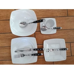 Country / Will komplet sztućców na 6 osób (30 el) z czarną rączką