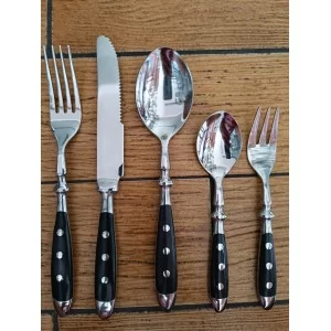 Country / Will komplet sztućców na 6 osób (30 el) z czarną rączką