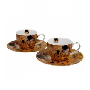 Komplet 2 filiżanek ze spodkami The Kiss Classic by Gustav Klimt