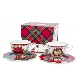 Komplet 2 filiżanek ze spodkami 220 ml