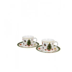 Komplet 2 filiżanek espresso Christmas Tree 90 ml