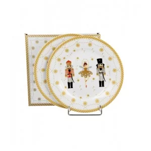 Komplet 2 talerzy deserowych Christmas Ballerina