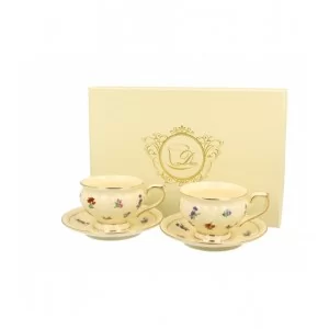 Komplet 2 filiżanek ze spodkami espresso England 120 ml