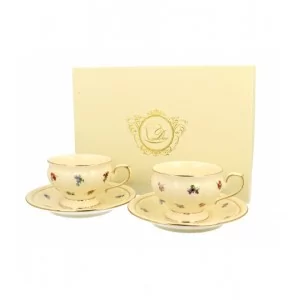 Komplet 2 filiżanek ze spodkami 220 ml Duo - Ecru England