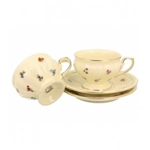 Komplet 2 filiżanek ze spodkami 220 ml Duo - Ecru England