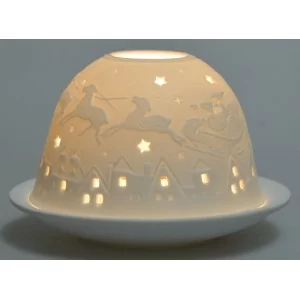 Lampion porcelanowy domki/renifery 7 cm