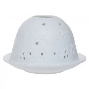 Lampion porcelanowy domki/renifery 7 cm