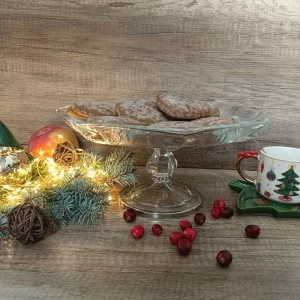 Patera na ciasto ze srebrnym obrzeżem 29 cm Irena - Hamburg