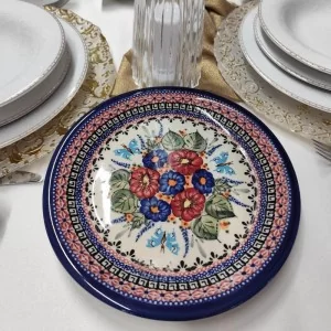 Talerz płytki obiadowy 24 cm dek. 149art - Bolesławiec