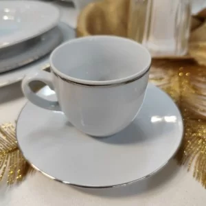 Filiżanka ze spodkiem 200 ml/14,5 cm Karolina - ZEN 23012 platyna