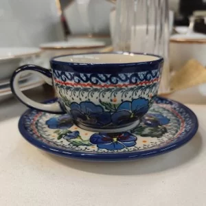 Filiżanka ze spodkiem 210 ml dek. 227art - Bolesławiec /227ART