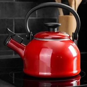 Czajnik emaliowany 1,6l czerwony Forchetto - Retro