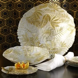 Talerzyk deserowy szklany 21 cm Villa Italia - Amazon Gold