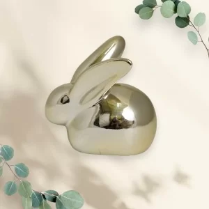 Królik ceramiczny złoty 9,5 cm