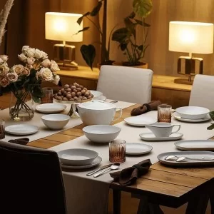 Serwis obiadowy dla 12 osób 44 el Chodzież- City złota linia B326