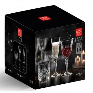 Zestaw kieliszki i szklanki 18 el RCR - Melodia