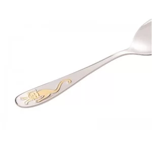 Komplet sztućców dla dzieci (4 el) złoto Odiso - Zwierzaki