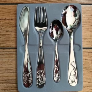 Komplet sztućców dla dzieci (4 el) Odiso - Zwierzaki