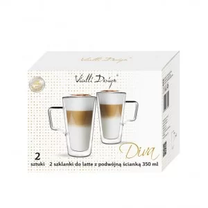 Komplet 2 szklanek do latte z podwójną ścianką 350 ml Vialli Design - Diva