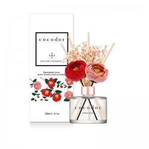 Dyfuzor zapachowy z patyczkami i kwiatami 200 ml Cocodor - Flower Camellia White Musk