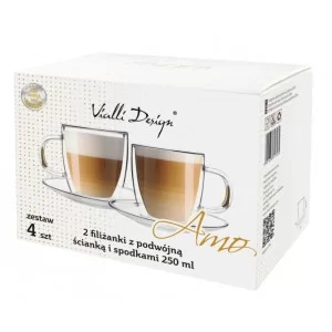 Komplet 2 filiżanek z podwójną ścianką 250 ml Vialli Design - Amo