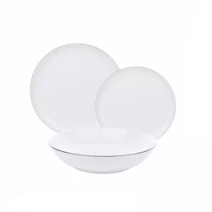 Komplet talerzy na 6 osób (18 el.) Bogucice - Base Black 1227