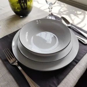 Komplet talerzy na 6 osób (18 el.) Bogucice - Base Black 1227