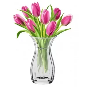 Ryflowany bezbarwny wazon 25 cm Krosno - Home&Living