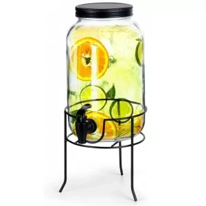 Słój do napojów z kranikiem i stojakiem czarnym 3,2 l - Orion