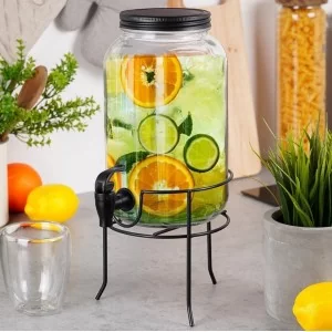 Słój do napojów z kranikiem i stojakiem czarnym 3,2 l - Orion