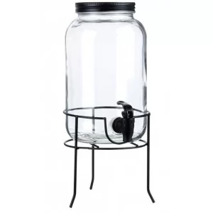 Słój do napojów z kranikiem i stojakiem czarnym 3,2 l - Orion