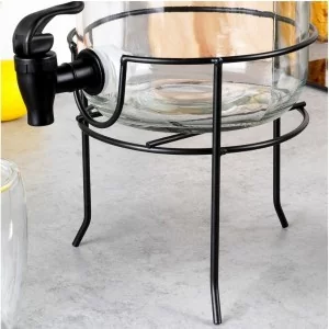 Słój do napojów z kranikiem i stojakiem czarnym 3,2 l - Orion