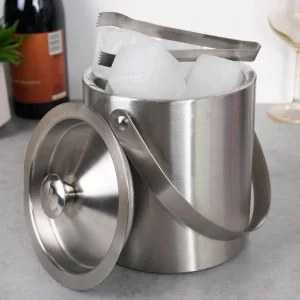 Wiaderko do lodu termiczne ze szczypcami stalowe - Orion