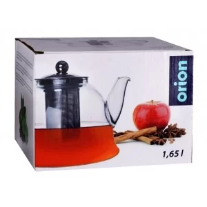 Dzbanek z zaparzaczem do herbaty szklany żaroodporny 1,65 l - Orion