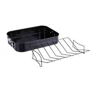 Brytfanna granitowa z rusztem 8 l, 42x32x8 cm Orion - Nature