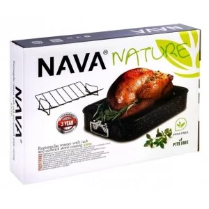 Brytfanna granitowa z rusztem 8 l, 42x32x8 cm Orion - Nature