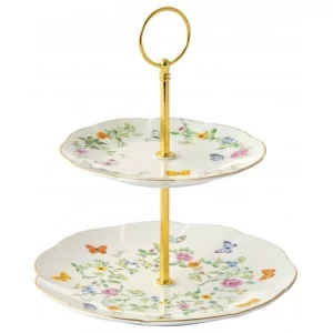 Dwustopniowa patera z włoskiej porcelany 16/21 cm Marco Polo - Motyle