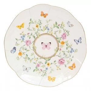 Patera na ciasto z włoskiej porcelany 21 cm Marco Polo - Motyle