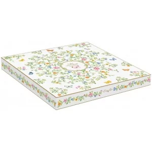 Patera do ciasta 32cm z łopatką z włoskiej porcelany Marco Polo - Motyle