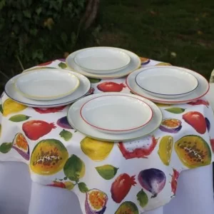 Komplet talerzy na 6 osób (18 el.) Bogucice - Base Red 1243