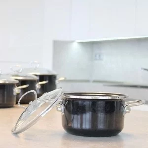 Komplet 4 garnków premium czarnych - Belis