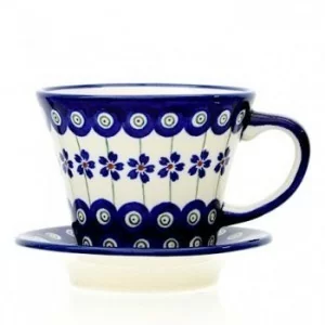 Filiżanka ze spodkiem 240 ml dek. 166a - Bolesławiec