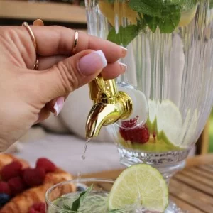 Słój z kranikiem na nóżce 2l szklany z przykrywką - MPL