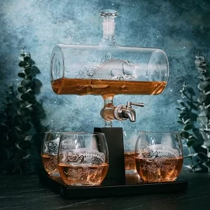 Karafka szklana i 4 szklanki Ryba - MPL