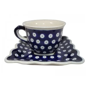 Filiżanka ze spodkiem 150 ml dek.42 - Bolesławiec